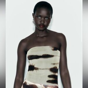 🆕 NWT Zara Tie Dye Strapless Bodysuit